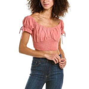 Emmie Rose Womens Smocked Top, Pink